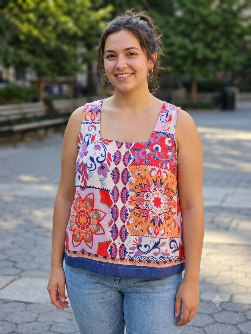 Rose+Olive Floral Print Sleeveless Top